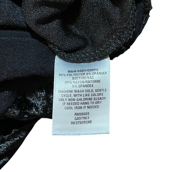 Free Press Black Crushed Velvet Long-Sleeve Wrap Bodysuit L  Boho Chic Quiet Lux - Picture 8 of 9